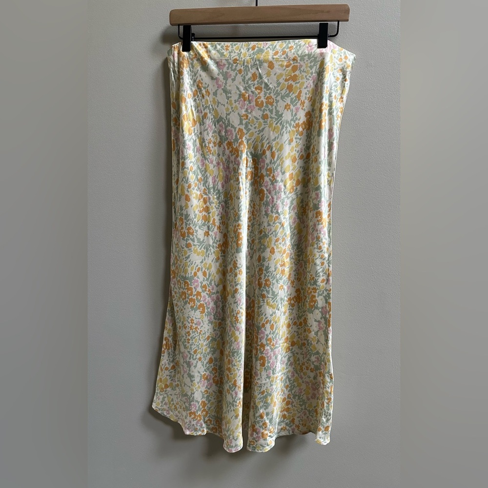 SOLD Rails Anya High Waisted Cream Floral Midi Skirt in Summer Meadow Women’s L - Picture 8 of 9